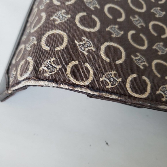 Celine Vintage Triomphe Canvas Leather Brown Wallet Medium Folding Purse - Picture 11 of 16